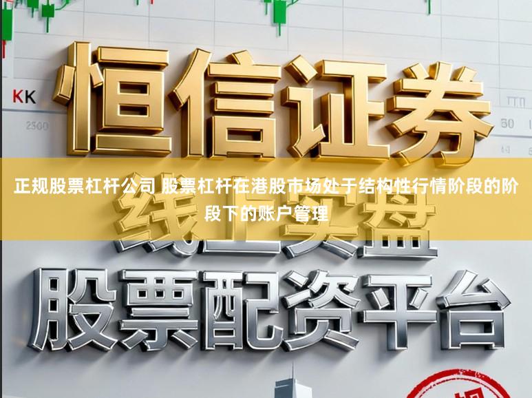 正规股票杠杆公司 股票杠杆在港股市场处于结构性行情阶段的阶段下的账户管理